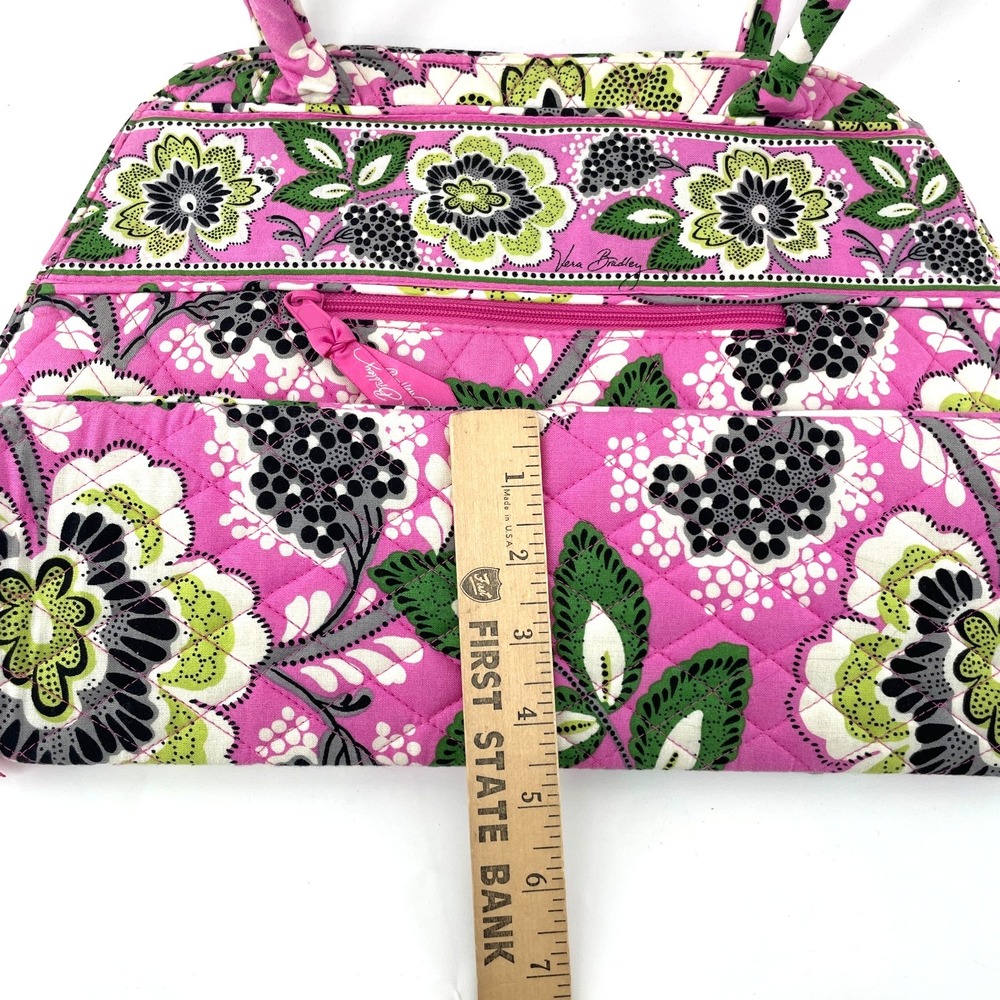 Vera Bradley Priscilla Pink Floral Bowler Bag Shoulder Bag Handbag Travel Tote - Picture 8 of 14